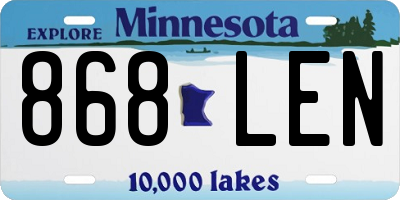 MN license plate 868LEN