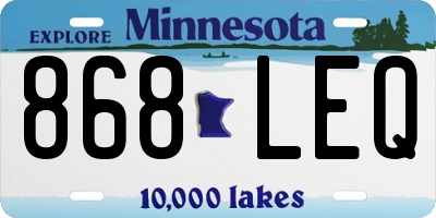 MN license plate 868LEQ