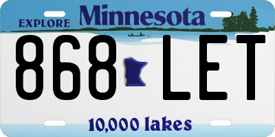 MN license plate 868LET