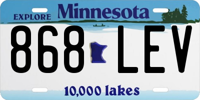 MN license plate 868LEV