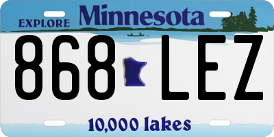 MN license plate 868LEZ