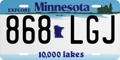 MN license plate 868LGJ