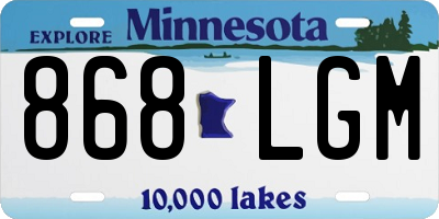 MN license plate 868LGM
