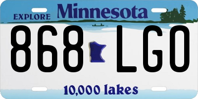 MN license plate 868LGO