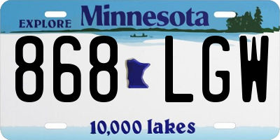 MN license plate 868LGW