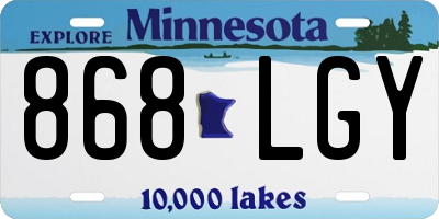 MN license plate 868LGY