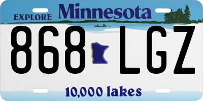 MN license plate 868LGZ
