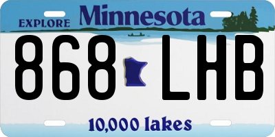 MN license plate 868LHB