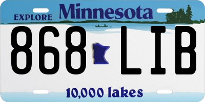 MN license plate 868LIB