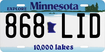 MN license plate 868LID