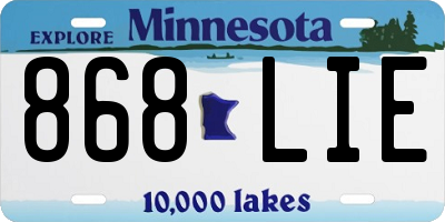 MN license plate 868LIE