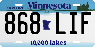 MN license plate 868LIF