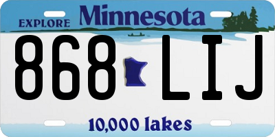 MN license plate 868LIJ