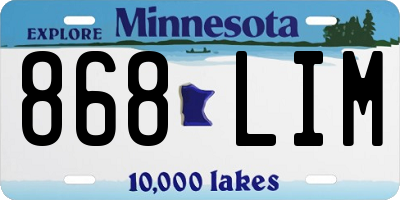 MN license plate 868LIM