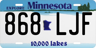 MN license plate 868LJF