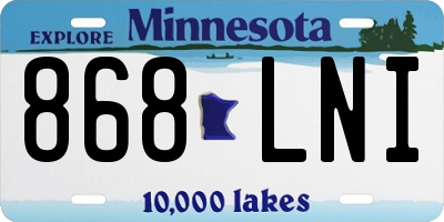 MN license plate 868LNI