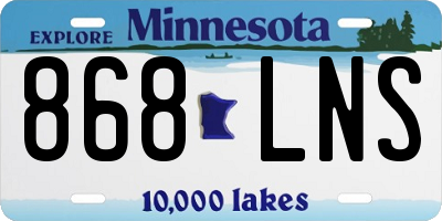 MN license plate 868LNS