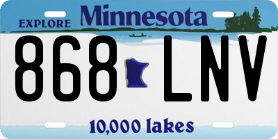 MN license plate 868LNV