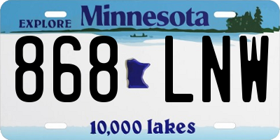 MN license plate 868LNW