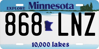 MN license plate 868LNZ