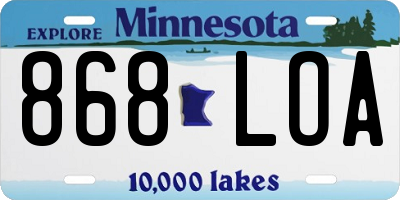 MN license plate 868LOA