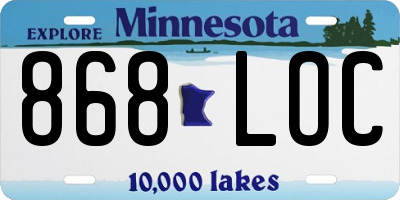 MN license plate 868LOC