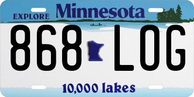 MN license plate 868LOG