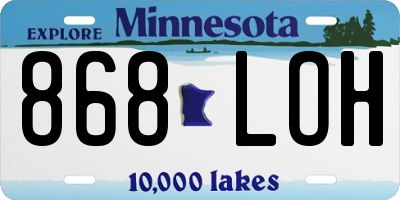 MN license plate 868LOH