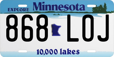 MN license plate 868LOJ