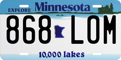 MN license plate 868LOM