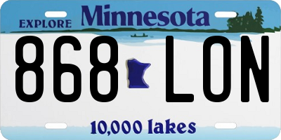 MN license plate 868LON