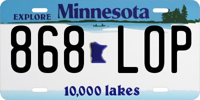MN license plate 868LOP