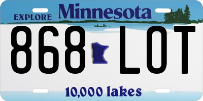 MN license plate 868LOT