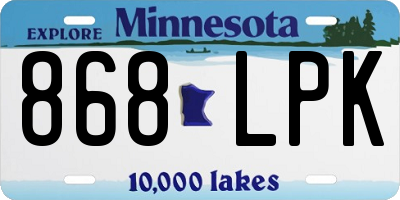 MN license plate 868LPK
