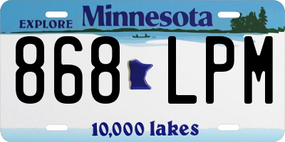 MN license plate 868LPM