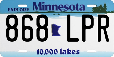 MN license plate 868LPR