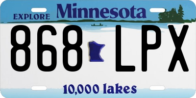 MN license plate 868LPX