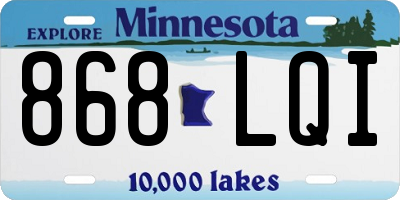 MN license plate 868LQI
