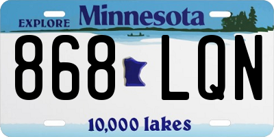 MN license plate 868LQN