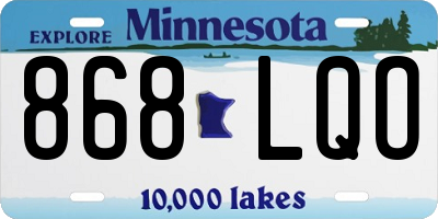 MN license plate 868LQO