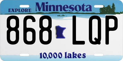 MN license plate 868LQP