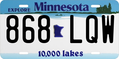 MN license plate 868LQW