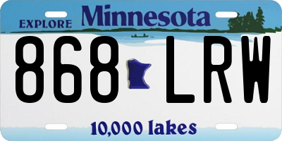 MN license plate 868LRW