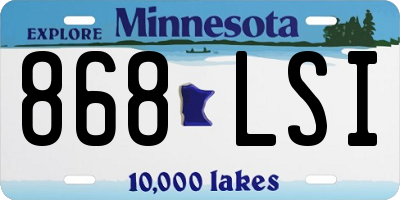 MN license plate 868LSI