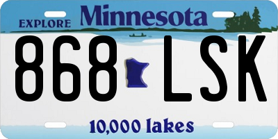 MN license plate 868LSK