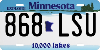 MN license plate 868LSU