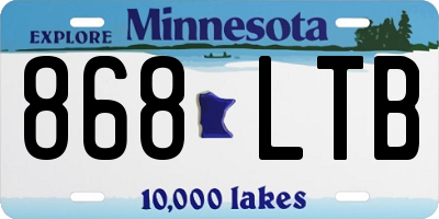 MN license plate 868LTB
