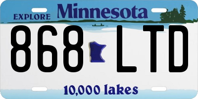 MN license plate 868LTD