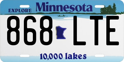 MN license plate 868LTE