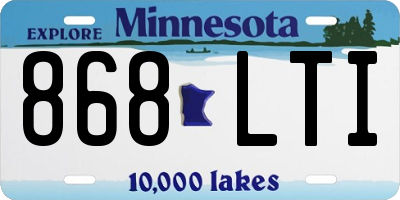 MN license plate 868LTI